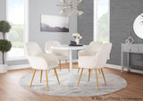 Shelton Contemporary/Glam Chair in Gold Steel and Cream Velvet by LumiSource
