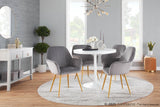 Shelton Contemporary/Glam Chair in Gold Steel and Silver Velvet by LumiSource