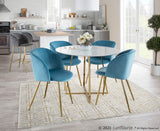 Fran Contemporary Chair in Gold Steel and Light Blue Velvet by LumiSource - Set of 2