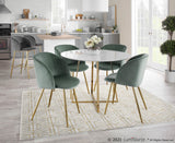 Fran Contemporary Chair in Gold Metal and Sage Green Velvet by LumiSource - Set of 2