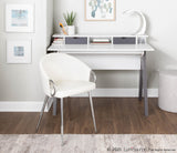 Wishbone Contemporary Desk in Grey and White Wood by LumiSource