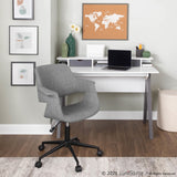 Wishbone Contemporary Desk in Grey and White Wood by LumiSource