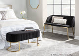 Fran Glam Bench in Gold Steel and Black Velvet by LumiSource