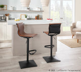 Mirage Contemporary Barstool in Black Metal and Camel Faux Leather by LumiSource