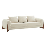 VIG Furniture Modrest Fleury - Contemporary Cream Fabric and Walnut Sofa VGCS-21073-SO VGCS-21073-SO