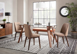 Tintori Contemporary Dining Chair in Brown Fabric by LumiSource - Set of 2