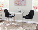 Marcel Contemporary Dining Chair with Chrome Frame and Black Velvet Fabric by LumiSource - Set of 2