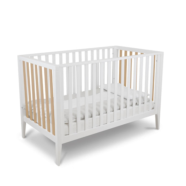 Pali Bernini Classico Crib White/Natural Hard Beech 21103-WN