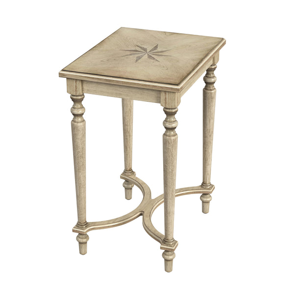 Butler Specialty Tyler Solid Wood Inlay Accent Table XRT Antique Beige Rubberwood solids, MDF, Cherry, maple and walnut Veneers 2116424-BUTLER