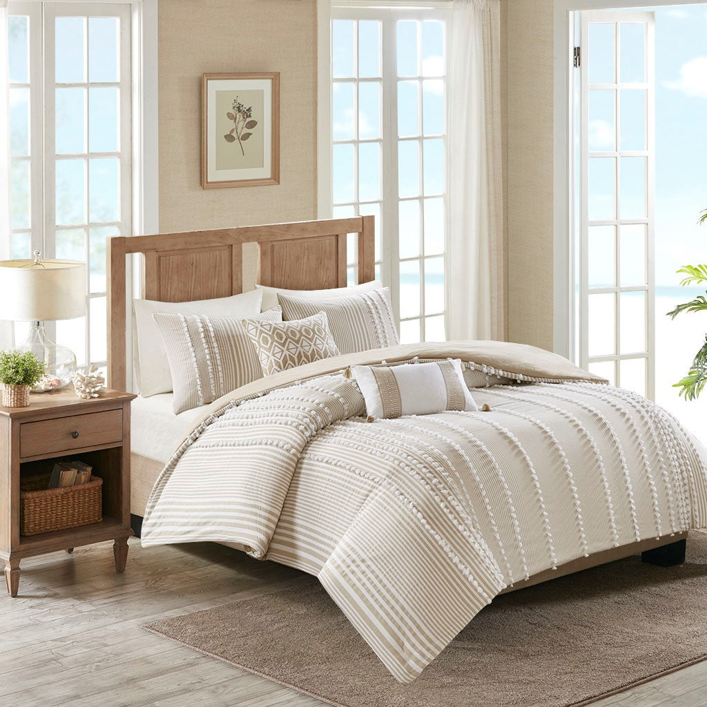 Harbor House Anslee Cottage/Country| 100% Cotton Yarn Dyed Tufted Comforter Mini Set HH10-1690