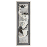 Sagebrook Home Contemporary 66x21 Set of 3 -  Abstract Canvas, Black On Silver Frame 70076 Black Pine