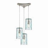 Diamond Pleat Configurable Multi Pendant - Satin Nickel