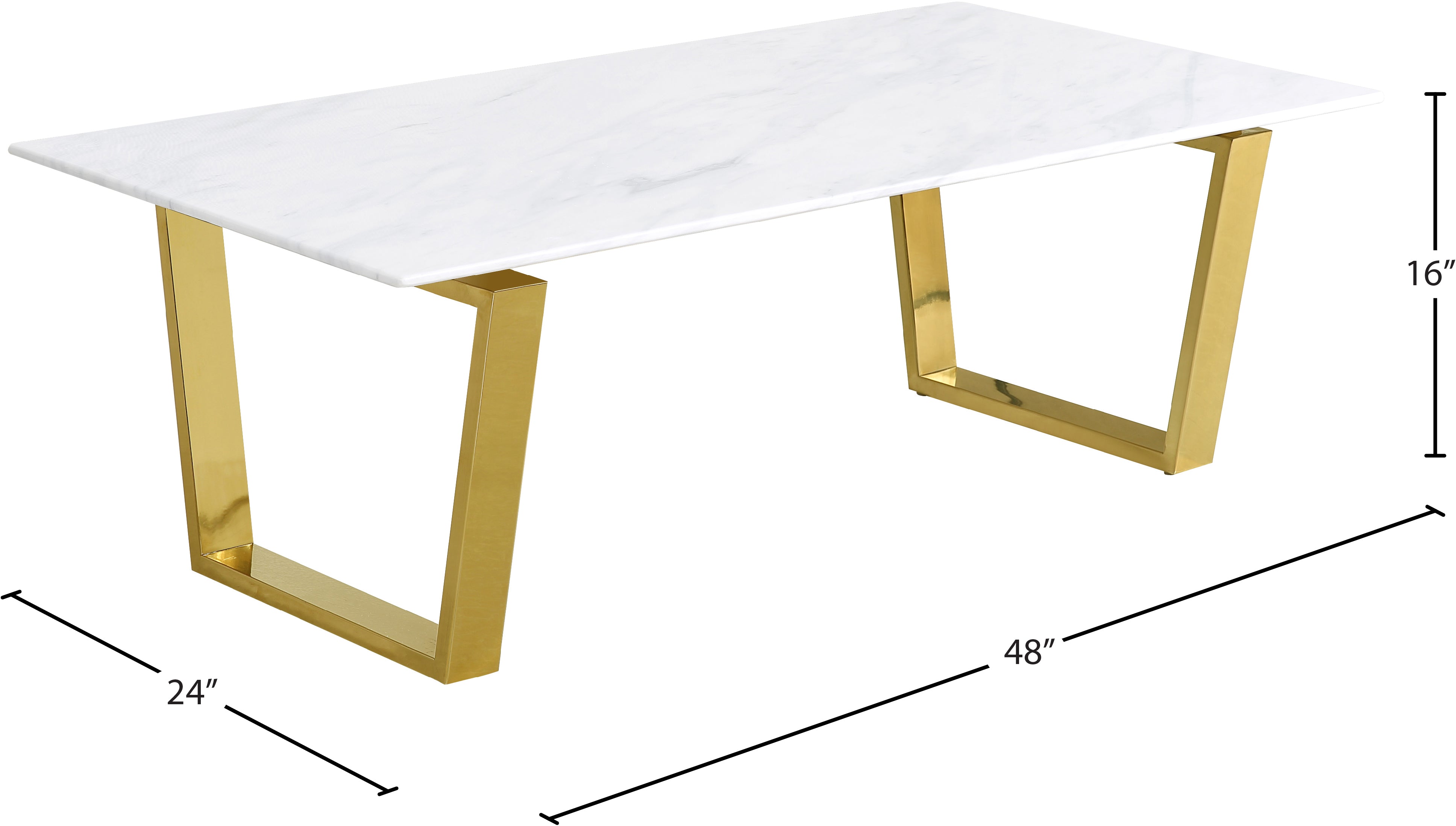 Cameron Stone Contemporary Coffee Table - Thumbnail 2