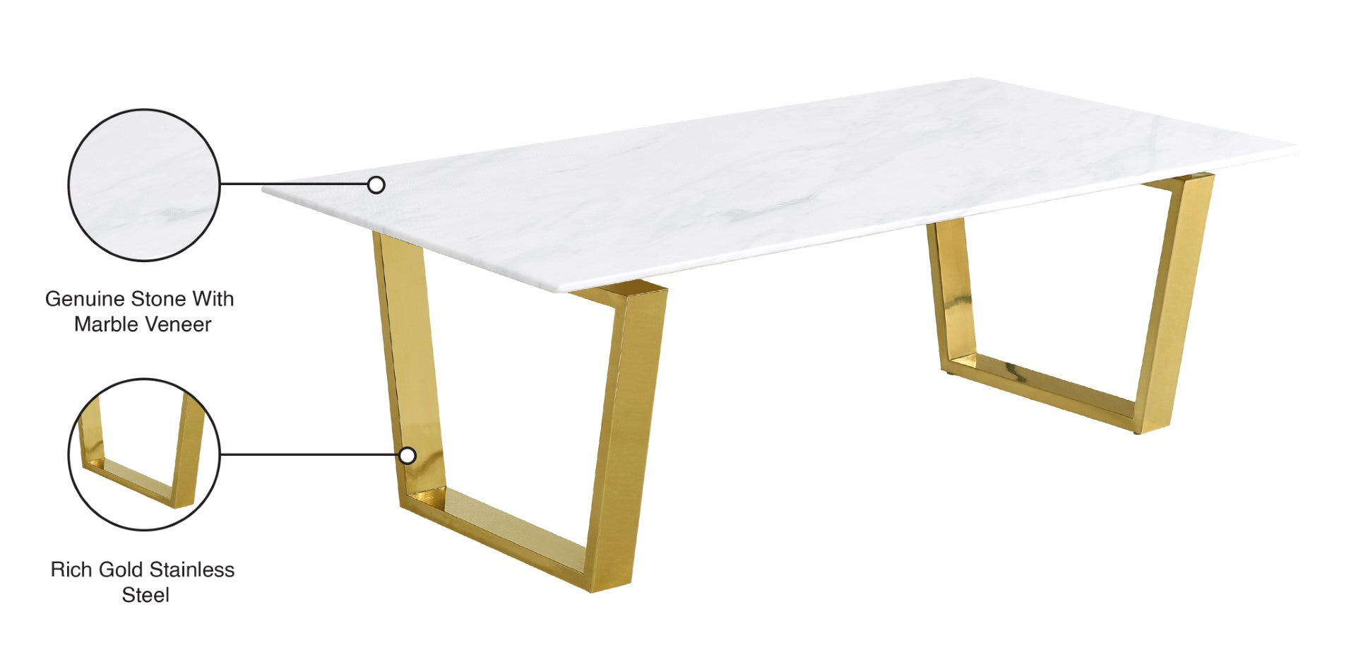 Cameron Stone Contemporary Coffee Table - Thumbnail 4