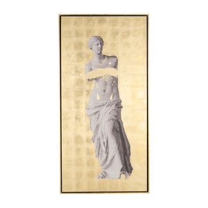 Sagebrook Home Contemporary 47x94, Hand Painted Venus In Gold, Wht 70250 White/gold Gold Leaf