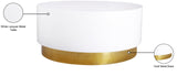 Deco Metal Contemporary White/Gold Coffee Table - 36" W x 36" D x 16.5" H