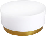 Deco Metal Contemporary White/Gold Coffee Table - 36" W x 36" D x 16.5" H