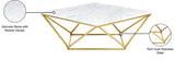 Mason Stone / Marble Veneer / Stainless Steel Contemporary Gold Coffee Table - 36" W x 36" D x 14.5" H