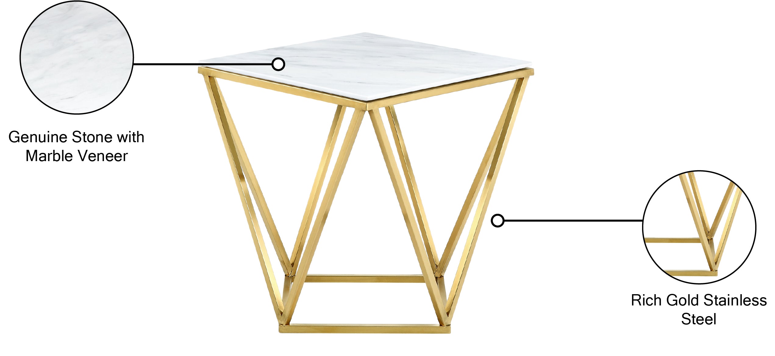 Mason Marble End Table - Thumbnail 4
