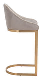 English Elm EE2773 100% Polyester, Plywood, Steel Modern Commercial Grade Bar Chair Gray, Gold 100% Polyester, Plywood, Steel