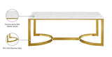 London Stone / Marble Veneer / Stainless Steel Contemporary Gold Coffee Table - 48" W x 25" D x 18.5" H