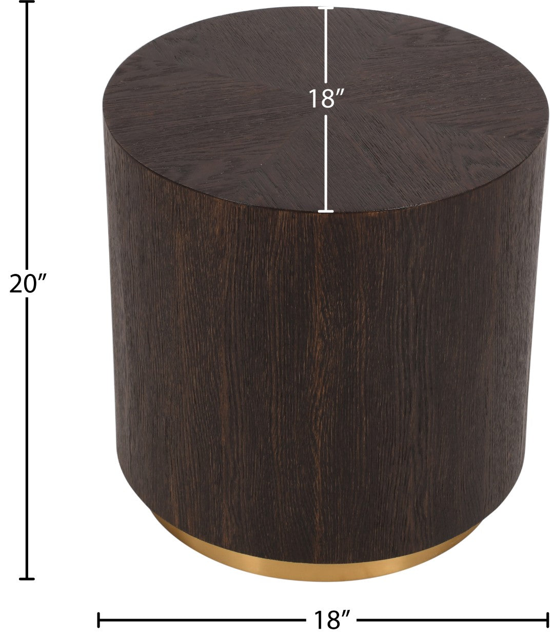 Nile Oak Wood Art Deco End Table - Thumbnail 3