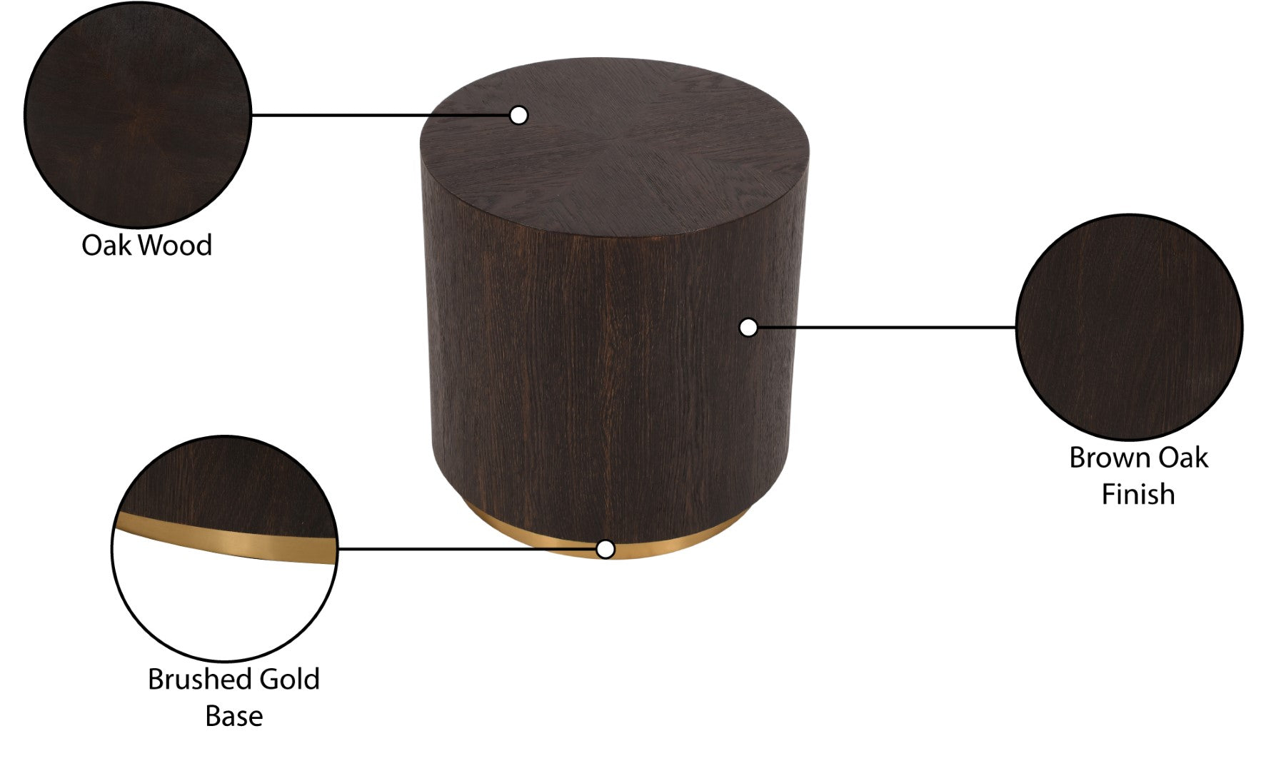 Nile Oak Wood Art Deco End Table - Thumbnail 5