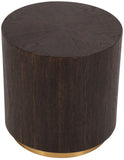 Nile Oak Wood / Plywood / Metal Art Deco Brown Oak End Table - 18" W x 18" D x 20" H