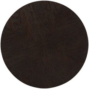 Nile Oak Wood / Plywood / Metal Art Deco Brown Oak End Table - 18" W x 18" D x 20" H