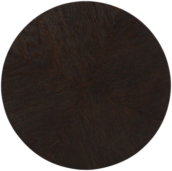 Nile Oak Wood / Plywood / Metal Art Deco Brown Oak End Table - 18" W x 18" D x 20" H