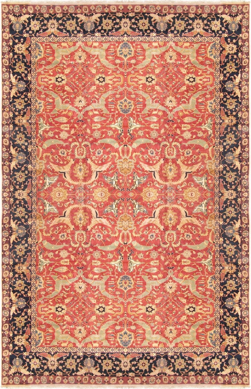 Pasargad Antique Agra Collection Maroon Lamb's Wool Area Rug 021911-PASARGAD