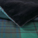 Woolrich Bernston Lodge/Cabin Faux Wool to Faux Fur Down Alternative Comforter Set Green Plaid Twin/Twin WR9201030822-07