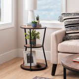 Engle 3 Tier Side Table Black