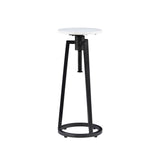 Shawna Adj Drink Table Black With White Marble