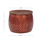Kyomi Drum Table Small Copper