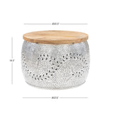 Kyomi Drum Table Large Silver