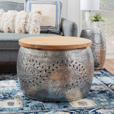 Kyomi Drum Table Large Silver
