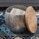 Kyomi Drum Table Small Silver
