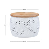 Kyomi Drum Table Large White