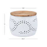 Kyomi Drum Table Small White