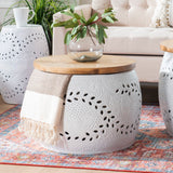 Kyomi Drum Table Small White