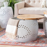 Kyomi Drum Table Small White