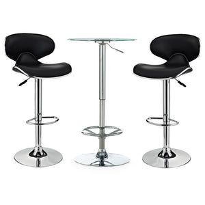 Jenna Adjustable 3PC Pub Set Black