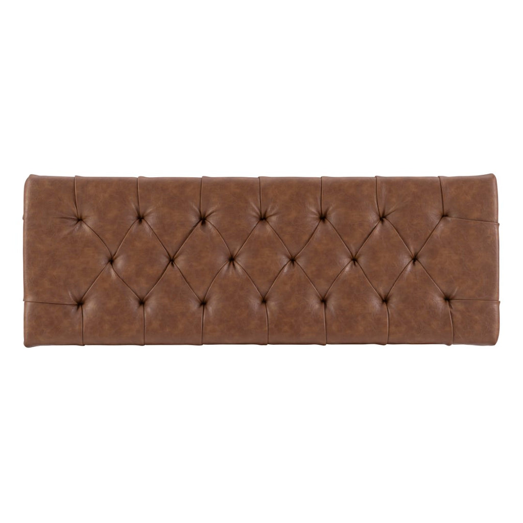 Brooke Bench Brown Faux Leather 