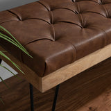 Brooke Bench Brown Faux Leather 