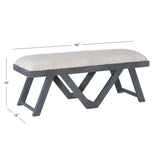 Byan Upholstered Bench Grey