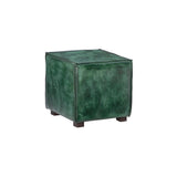 Decter Leather Ottoman Green