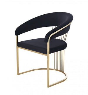 VIG Furniture Modrest Linda - Modern Black Velvet and Gold Dining Chair VGZA-Y429-BLK-DC VGZA-Y429-BLK-DC