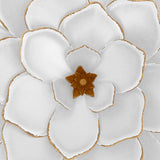 Sagebrook Home Contemporary Metal 17"  Multi-layer Flower Wall Deco, White/gol 15808-04 White Metal