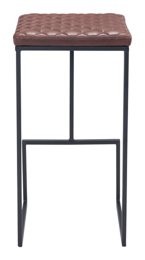 Zuo Modern Element 100% Polyurethane, Plywood, Steel Modern Commercial Grade Barstool Brown, Black 100% Polyurethane, Plywood, Steel